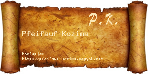 Pfeifauf Kozima névjegykártya